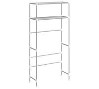 vidaXL Estantería de 2 Niveles Sobre Lavadora Organizador Terraza Balcón Colada Ropa Hogar Almacenamiento Baño Aseo Hierro Gris 69x28x143 cm