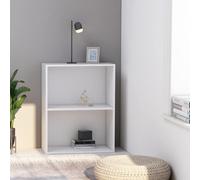 vidaXL Estantería de 2 niveles Madera contrachapada blanca 60x30x76,5 cm para libros