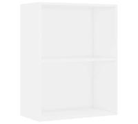 vidaXL Estantería de 2 niveles Madera contrachapada blanca 60x30x76,5 cm para libros