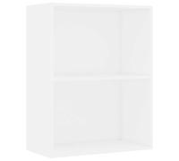 vidaXL Estantería de 2niveles Madera contrachapada Blanca 60x30x76,5cm, estantería de Libros, Estante de Libros, estantería para Libros