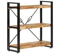 vidaXL Estantería de 3 alturas Hierro y madera maciza de mango 77x30x80 cm