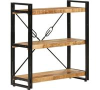 vidaXL Estantería de 3 compartimentos, 77x30x80 cm, madera maciza de mango y hierro - Estantería para libros - Estanterías - Estantería para libros - Estructura para libros