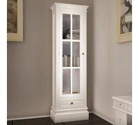 vidaXL Estantería de 3 compartimentos, color blanco, de madera - Vitrina - Estanterías tipo vitrina - Estantería - Armario vitrina