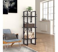 vidaXL Estantería de 3 niveles madera contrachapada gris 40x30x105 cm