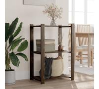 vidaXL Estantería de 3 niveles madera maciza de pino negro 60x38x90 cm