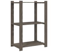 vidaXL Estantería de 3 niveles, madera maciza de pino, Gris 60x38x90 cm