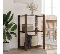 vidaXL Estantería de 3 niveles madera maciza pino marrón 60x38x90 cm