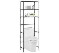 vidaXL Estante Encima del Inodoro 3 Baño WC Aseo Mueble Almacenamiento Estantería Visualización Organizador Negro 53x28x169 cm