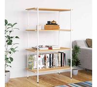 vidaXL Estantería 4 niveles Librería blanco y roble 80x40x130 cm