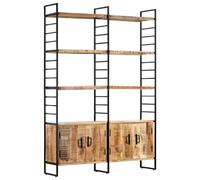 Estantería De 4 Niveles Madera De Mango Rugosa 124x30x180 Cm Vidaxl