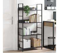 vidaXL Estantería de 4 niveles madera ingeniería negro 60x27,6x124,5cm
