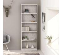 vidaXL Estantería de 5 niveles contrachapada gris hormigón 60x24x175cm
