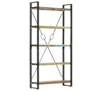 vidaXL Estantería de 5 niveles de madera maciza reciclada 90x30x180 cm