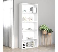 vidaXL Estantería de 5 niveles madera contrachapada blanca 80x30x189cm