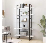 vidaXL Estantería de 5 niveles madera ingeniería blanca 100x30x175 cm