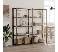 vidaXL Estantería de 5 niveles madera maciza pino negro 170x38x170 cm