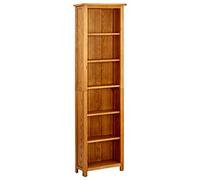 vidaXL Estantería de 6 Niveles Armario Estante Librería Estudio Libros Oficina Salón Sala de Estar Muebles 52x22x180 cm Madera Maciza de Roble
