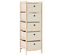 vidaXL Estantería de almacenaje 5 cestas de tela madera de cedro beige