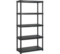 vidaXL Estantería de almacenaje 5 niveles plástico negro 183x45,7x185 cm