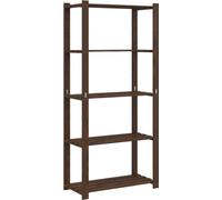 vidaXL Estantería de almacenamiento con 5 estantes, color marrón, 80x38x170 cm, madera maciza de pino