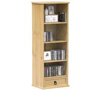 vidaXL Estantería de CDs Corona madera maciza de pino 40x30x110 cm