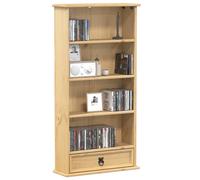 vidaXL Estantería de CDs Corona madera maciza de pino 52x17,5x103 cm