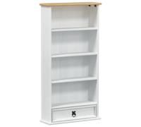 vidaXL Estantería de CDs Corona madera maciza de pino 52x17,5x103 cm Blanco
