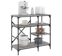 vidaXL Estantería de cocina madera ingeniería metal gris 90x40x84 cm