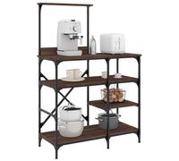 vidaXL Estantería de cocina madera ingeniería metal marrón 90x40x132cm