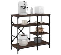 vidaXL Estantería de cocina madera ingeniería metal marrón 90x40x84 cm