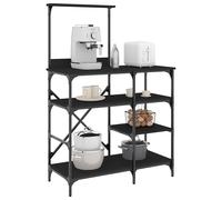 vidaXL Estantería de cocina madera ingeniería metal negro 90x40x132 cm