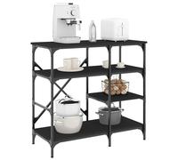 vidaXL Estantería de cocina madera ingeniería metal negro 90x40x84 cm