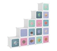 Vidaxl estantería de cubos infantil con 15 compartimentos blanco pp