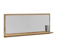 vidaXL Estantería con espejo rectangular – Estante de roble artesanal 90x10,5x37 cm, mueble de baño