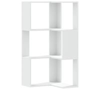 vidaXL Estantería de Esquina 3 Niveles Madera Blanco 50x50x102 cm, estantería de Esquina, Vitrina de Esquina, Armario de Esquina