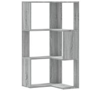 vidaXL Estantería de esquina 3 niveles madera gris Sonoma 50x50x102 cm