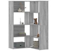 vidaXL Estantería de esquina 4 niveles madera envejecida 85x85x140 cm en color Madera antigua/Gris sonoma/Blanco y más | almacenamiento funcional diseño moderno para baño dormitorio sala