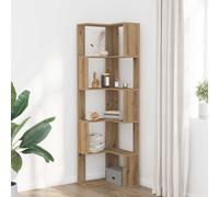 vidaXL Estantería de esquina 5 niveles madera 50x50x179cm en color Marrón roble/Roble Sonoma/Roble y más | almacenamiento funcional diseño moderno para baño dormitorio sala