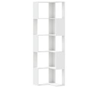 vidaXL Estantería de Esquina 5 Niveles Madera Blanco 50x50x179 cm, estantería de Esquina, Vitrina de Esquina, Armario de Esquina