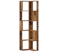 vidaXL Estantería de esquina 5 niveles madera envejecida 50x50x179 cm