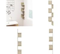 vidaXL Estantería de esquina para pared, roble Sonoma, 20x20x127,5 cm, material de madera - Estante de pared - Estantes de pared - Repisa de pared