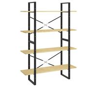 vidaXL Estantería de libros, 4 compartimentos, 100x30x140 cm, madera maciza de pino