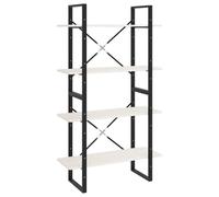 vidaXL Estantería de libros, 4 estantes, blanca, 80x30x140 cm, madera maciza de pino
