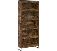 vidaXL Estantería de libros, 80 x 30 x 189,5 cm, material de madera, color roble ahumado