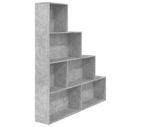 vidaXL Estantería de Madera Contrachapada Divisor Espacios con 6 Estantes Divisor de Ambientes Librería para Libros para Sala de Estar Gris Hormigón