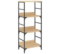 vidaXL Estantería, Librería de Almacenaje, Estante Soporte para Libros, Estantería Expositora para Oficina, Madera de Ingeniería Roble Sonoma