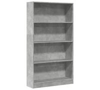 vidaXL Estantería de madera de ingeniería 80x24x143 cm Multicolor Gris Hormigón