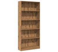 vidaXL Estantería de madera de ingeniería 80x24x176 cm Multicolor Roble Artisan