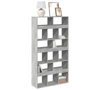 vidaXL Estantería de madera de ingeniería blanca 100x33x187,5 cm en color Blanco/Roble Sonoma/Gris sonoma y más | almacenamiento funcional diseño moderno para baño dormitorio sala