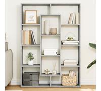 vidaXL Estantería de madera de ingeniería gris hormigón 102x29x143 cm